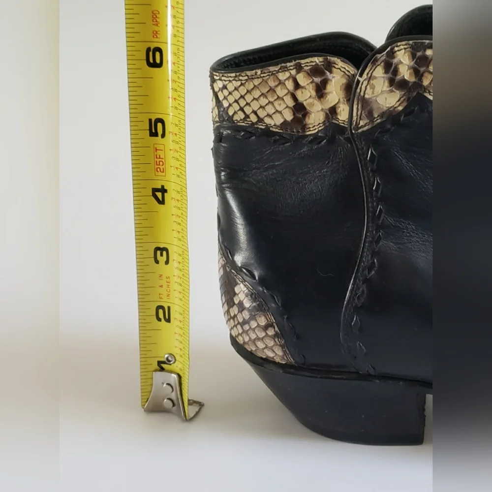 Stallion Flamenco Calf Leather and Natural Python Women's Boot Size 6.5